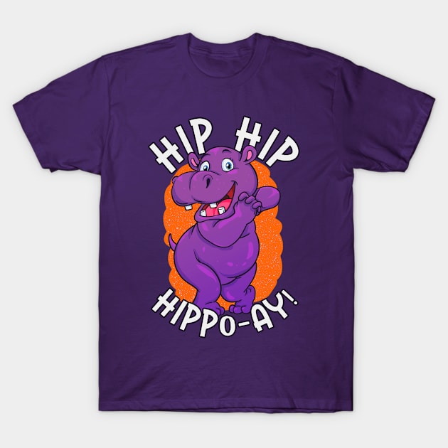 Purple Hippopotamus T-Shirt by DebbiesDashingDesigns